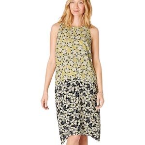 J Jill Womens Dress Size XS Green Snap Pea Floral Rayon Tank A-Line Beach Casual